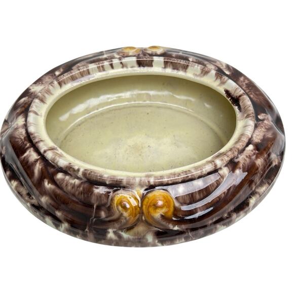 Vintage Jasba Keramik Drip Glaze Ceramic Dish Lid Mark Germany 31 Brown Green - Picture 4 of 16